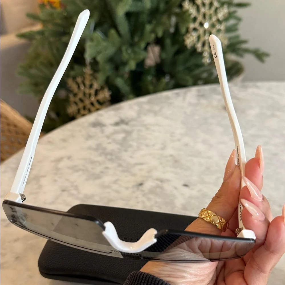 Balenciaga Futuristic Silver Glasses